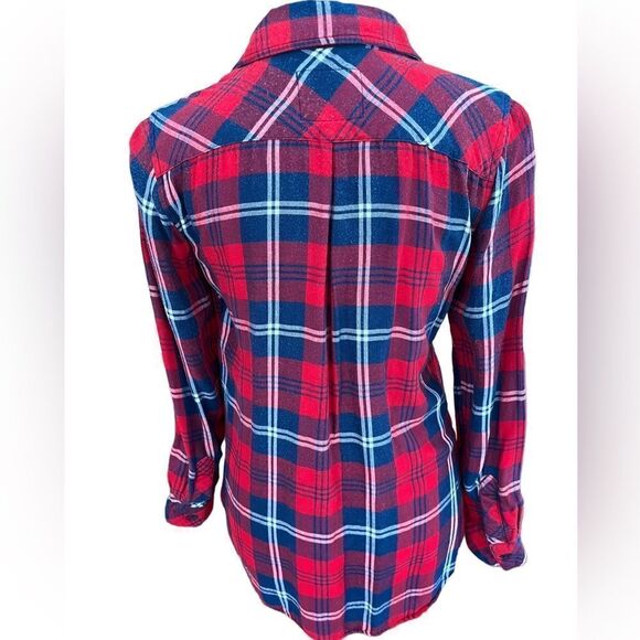 Rails Women's Kendra Flannel Red Blue Plaid
Flap Pockets Button Shirt Size XS - Picture 2 of 7